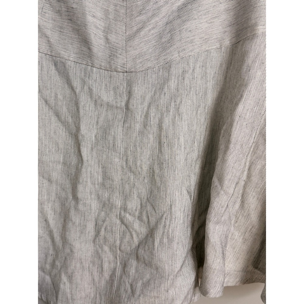 Cabi Luna Skirt 829 Salt & Pepper Grey White Stripe A-Line Mini Skirt Womens 6 - Picture 2 of 4
